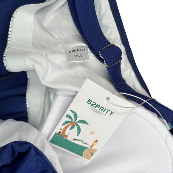 B2Prity Women's Size 16W Blue Tankini Swim Top - Picture 8 of 9